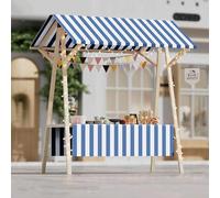Espositore mobile for bancarelle, carrello for cibo da strada in legno con ruote bloccabili e tenda da sole, stand pieghevole for concessioni all'aperto for mercati(A1,150 * 60 * 200)