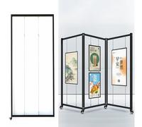 Espositore mobile in alluminio, 100 x 200 cm, versatile cavalletto pubblicitario per gallerie d'arte, artigianato, mostre, matrimoni e mostre (1 pezzo)