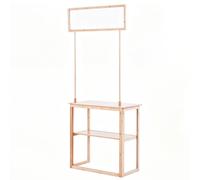 Espositore Mobile per Mercato con Ruote, Carrello da Venditore in Legno | Stand per Fiera Pop-Up Portatile con Borsa in Oxford per Mercati, Fiere dell'Artigianato ed Esposizioni
