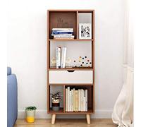 Espositore moderno creativo in legno massello libreria a 3 ripiani espositore organizer autoportante porta CD organizzatore libreria (colore: bianco Dimensioni: 123 x 50 cm) (noce 123 x 50 cm)
