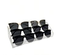 Espositore multifunzionale in acrilico trasparente per occhiali da sole e da vista, organizzatore da tavolo o da bancone per negozio, casa, decorazione, idea regalo per matrimonio e feste terzo piano,