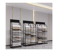 Espositore multipiano per Piastrelle in Ceramica e Metallo - 30x52x188 cm, scaffale per Campioni di Pavimenti in Porcellana Nera, Organizer Durevole per Materiali da Costruzione per Showroom