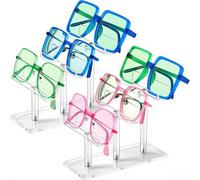 Espositore occhiali da sole acrilico 3 livelli 2 pezzi organizer per occhiali