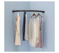 Espositore per abbigliamento angolare in acciaio inossidabile con design a tubo industriale per abbigliamento da uomo e da donna Apparecchio resistente per negozi al dettaglio a parete - Massimizza la