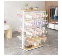 Espositore Per Abbigliamento E Accessori Per La Vendita Al Dettaglio Di Biancheria Intima/reggiseni/costumi Da Bagno/calzini/gioielli, Espositore Portaoggetti In Metallo(Bianco,100x45x155 cm)