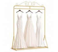 Espositore per Abiti da Sposa, Stand Appendiabiti Autoportante in Metallo | Supporto Elegante per Atelier Sposa, Negozio di Abiti e Showroom di Moda(gold,120cm/47.2in)