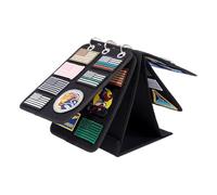 Espositore per adesivi su entrambi i lati, supporto per toppa del venditore, lavagna organizer con tasche multiple, souvenir da viaggio con pannelli trasparenti, scaffale per libri, collezione