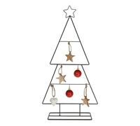 Espositore per albero di Natale, nero, con 6 ganci per la decorazione, 56 cm, supporto in metallo per decorazioni decorative con pizzo a stella, decorazione natalizia per albero di Natale