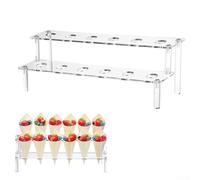 Espositore per alimenti in acrilico trasparente con 12 fori per una presentazione ordinata di snack e snack a cono