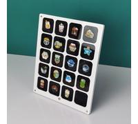 Espositore per badge in acrilico e feltro progettato per proteggere, conservare ed esporre medaglie e spille con un meccanismo di apertura facile da usare (grande nero)