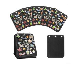 Espositore per badge in feltro con cinque per un'organizzazione efficiente delle spille, compatto e struttura per l'uso quotidiano (nero)