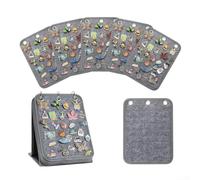 Espositore per badge in feltro per cinque pagine per riporre ed esporre in modo efficiente, include una borsa per una facile organizzazione (grigio)