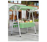 Espositore per bancarella del mercato con ruote, ripiani modulari per carrello di cibo da strada, cabina alimentare verde portatile (130 x 60 x 200 cm), ideale per festival ed eventi