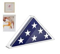 Espositore per bandiere in acrilico - Custodia trasparente per vetrina che offre protezione rigida Resistenza alla polvere Raffinata chiarezza visiva Presentazione patriottica senza Conservazion