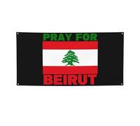 Espositore per banner 4x6 piedi con logo Beirut - Resistente alle intemperie, con 4 anelli in metallo