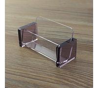 Espositore per biglietti da visita in plastica acrilica, espositore per carte di credito, trasparente, per scrivania da ufficio (1 confezione, marrone)