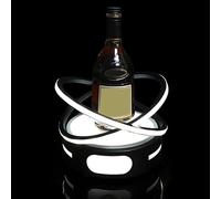 Espositore per Bottiglie di Liquore Illuminato a LED Portabottiglie Luminoso in Ferro Espositores per Cocktail Champagne per Bars, Hotel, Discoteche, Feste Private(White,22 * 22 * 19.7cm)
