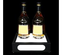 Espositore per Bottiglie di Liquore Illuminato a LED Portabottiglie Luminoso in Ferro Espositores per Cocktail Champagne per Bars, Hotel, Discoteche, Feste Private(White,25 * 25 * 6.2cm)