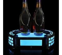 Espositore per Bottiglie di Liquore Illuminato a LED Portabottiglie Luminoso in Ferro Espositores per Cocktail Champagne per Bars, Hotel, Discoteche, Feste Private(Blue,34 * 21 * 9cm)