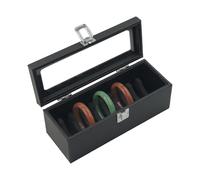 Espositore per braccialetti in giada, in pelle sintetica di poliuretano, con coperchio, 24 x 9 x 9 cm, 10/20 scomparti per vetrine, collezioni di braccialetti ed eleganti oggetti per la casa