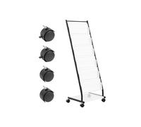 Espositore per Brochure a 6 Livelli-Duoku-con 6 Tasche-Espositore per Riviste Su Piede-Mobile con 4 Ruote Bloccabili