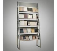 Espositore per Campioni di Piastrelle e Ceramica,Struttura da Terra Metallo | Supporto Portacampioni per Marmo, Pietra, Design Moderno e Salvaspazio per Showroom e Negozi(Sliver,L80cm/31.5in)