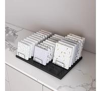 Espositore per Campioni di Piastrelle, espositore per Piastrelle da 30 posti - Supporto da Tavolo Nero per riporre schede e Campioni, Supporto per lastre di Marmo di Grande capacità per Most