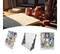 Espositore per carte in acrilico a tre livelli per presentare le carte da collezione in modo organizzato con facile rimozione e inserimento delle carte per una rapida installazione (trasparente)