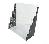 Espositore per carte in acrilico con un moderno design a tre livelli, per collezionisti per conservare ed esporre varie collezioni di carte in modo efficiente (nero)