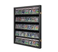 Espositore per carte sportive con 35 gradazioni, cornice per carte da baseball, con protezione UV, trasparente, con serratura, per pallacanestro da collezione, finitura nera