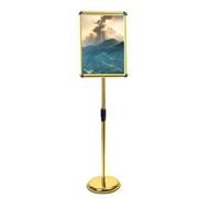 espositore per cartelli, Supporto for poster regolabile con base robusta, telaio a scatto in alluminio, display for cartelli verticali e orizzontali, 9,6 * 13,5 pollici, nero(Golden,9.6*13.5inch)