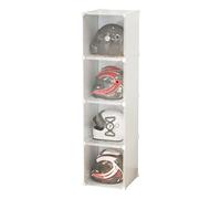 Espositore per casco da moto, in acrilico, per collezioni di caschi, abbigliamento, borse e libri, colore bianco, 36,5 x 36,5 x 144 cm, protezione ed elegante vetrina