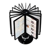 Espositore per catalogo, organizer per documenti girevole con 20 pannelli fronte-retro, ripiano da scrivania per poster formato lettera e formato A4, base nera