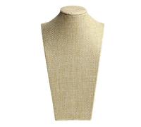 Espositore per collane e gioielli, in lino, con busto e collo, 11,5 x 20 cm