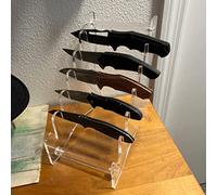 Espositore per Coltelli - 6 Livelli per Coltelli a Scatto, Coltelli Pieghevoli, EDC e Pugnali - Fessure a U, Supporto Trasparente per Casa, Negozi o Vetrine (2set)
