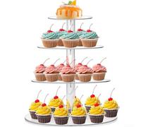Espositore per cupcake a 3 piani in acrilico per 50 cupcake, soluzione pratica per organizzare dolci in occasione di grandi eventi (1)