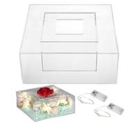 Espositore per dessert quadrato in acrilico - pezzo da maestro trasparente per espositore per torte | torre di presentazione di panetteria, design moderno e creativo di lunga durata, per feste di