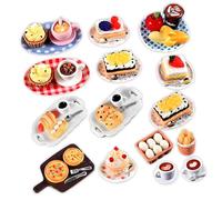 Espositore per dolci per case delle bambole in miniatura, FF1 | Oggetti scena per foto gioco sicuro, espositore per dolci caffè, arredamento semplice e amichevole