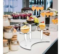 Espositore per espositori in acrilico a 3 livelli per dessert di smalti per