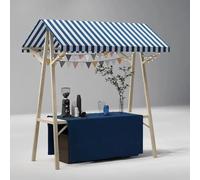 Espositore per fiere in Legno, Bancarella Mercato Carretto per Gelati in Legno, Chiosco per la Vendita di Cibo in Concessione, per Attività Commerciali/Feste(Yellow)