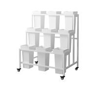 Espositore Per Fiori In Metallo Dorato Con Secchiello E Ruote, Scaffale Mobile Per Bouquet Da Fiorista, Ideale Per Negozi Di Fiori Freschi, Patio E Giardino. Dimensioni: 39,4X.White-29.5x23.6x34.2in