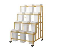 Espositore Per Fiori In Metallo Dorato Con Secchiello E Ruote, Scaffale Mobile Per Bouquet Da Fiorista, Ideale Per Negozi Di Fiori Freschi, Patio E Giardino. Dimensioni: 39,4X.Gold-29.5x31.1x44.1in