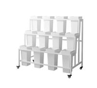 Espositore Per Fiori In Metallo Dorato Con Secchiello E Ruote, Scaffale Mobile Per Bouquet Da Fiorista, Ideale Per Negozi Di Fiori Freschi, Patio E Giardino. Dimensioni: 39,4X.White-39.4x23.6x34.2in