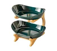 - Espositore per frutta | Cestino compatto per riporre verdure, organizer ovale a 2 livelli con supporto in legno per noci, insalata, dolci, cioccolato, dessert, casa, ufficio, soggiorno