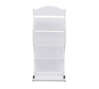 Espositore per libri e riviste a 4 strati, colore bianco e nero, per reception, sale d'attesa e scuole (bianco)