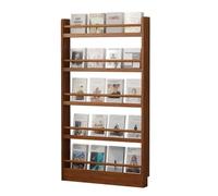 Espositore per libri in legno massello, organizer a più livelli per libri frontali, portariviste da pavimento o da parete, ideale per casa e ufficio