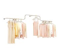 Espositore per Negozio di Abbigliamento da Parete Color Oro,espositori da Parete per Negozio di Abbigliamento in Ferro e Metallo,Vendita al Dettaglio per Uomo,Donna,Bambini,Abbigliamento Com
