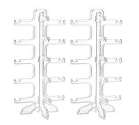 Espositore per Occhiali da Sole, 2 Pcs Porta Occhiali da Sole Plastica, Espositore Occhiali 5 Paia, Supporto per Occhiali da Vista Trasparente, per la Visualizzazione o la Conservazione Degli Occhiali