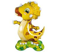 Espositore per palloncini 3D a forma di dinosauro, giallo, circa 38 x 60 cm, perfetto per compleanni dei bambini, feste, decorazioni, eventi