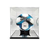 Espositore per palloni da calcio, a grandezza naturale, in acrilico, per oggetti da collezione, trasparente, per palloni da calcio, pallavolo, oggetti da collezione (25,4 x 25,4 x 25,9 cm)